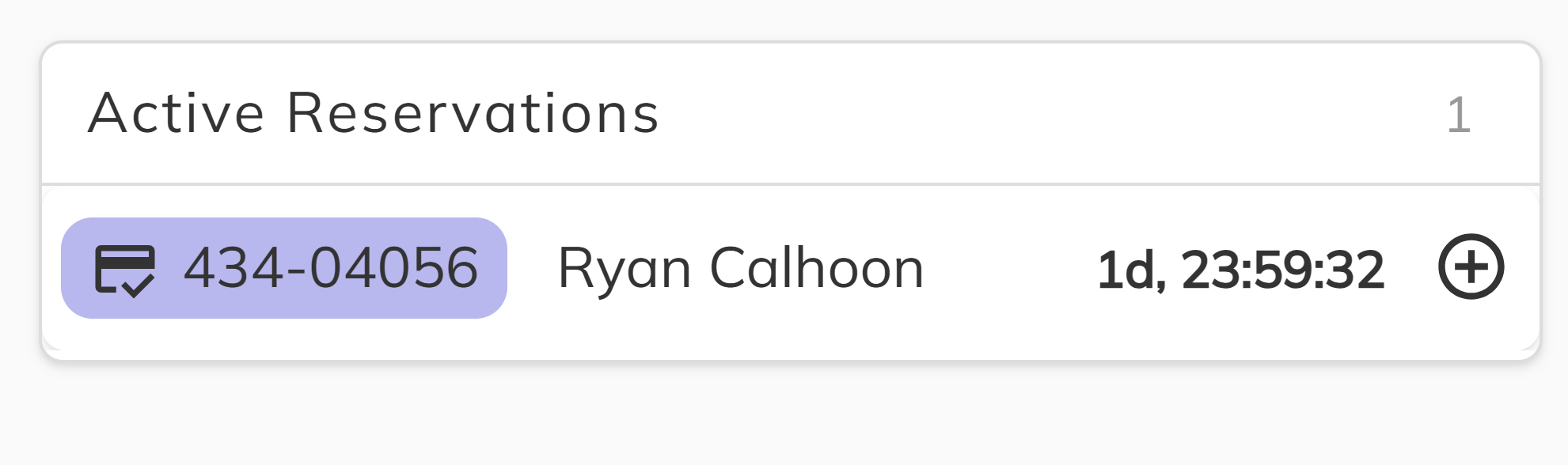 Acitive Reservations